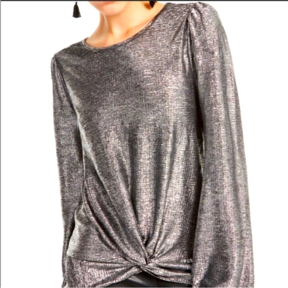 Fourteenth Place Shirt Gold Silver Metallic Small‎ Y2K